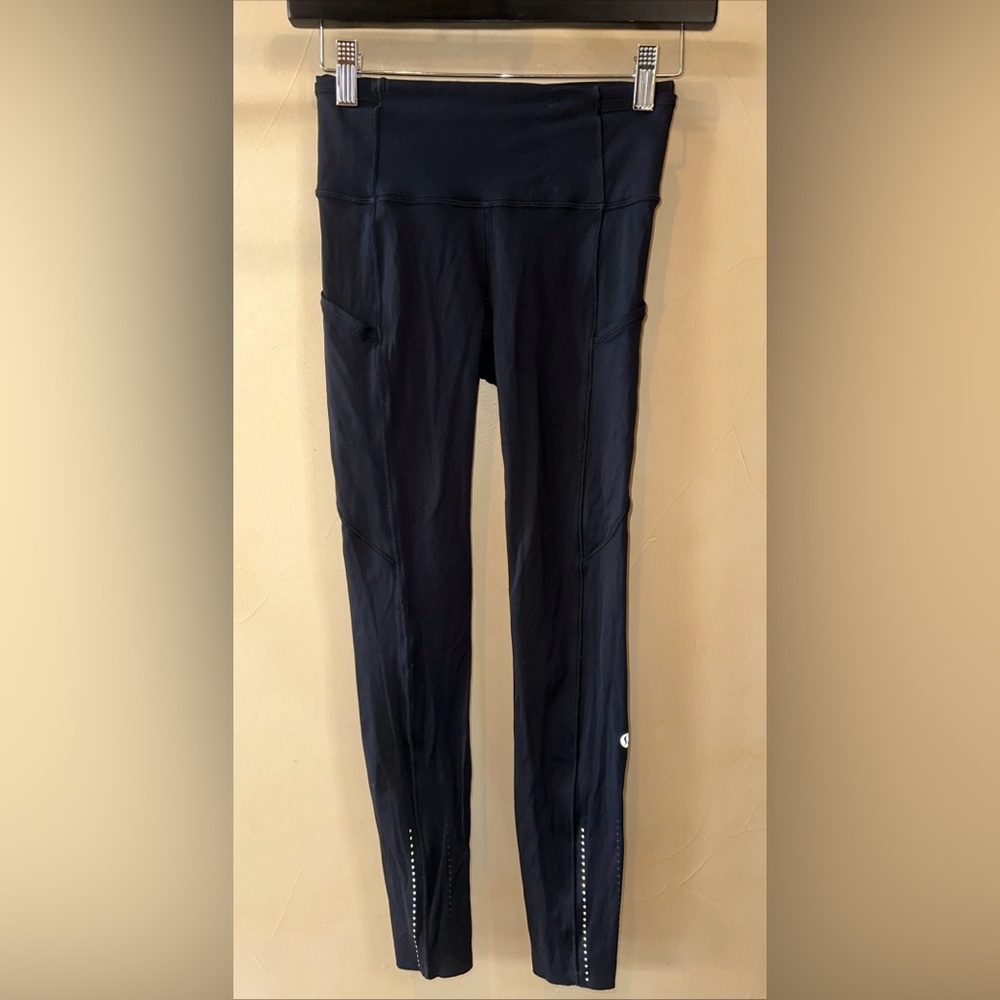 Lululemon Women 4 Fast Free 7/8 Tight II Non-Reflective Nulux 23” Black